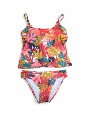 Mynah Tropical Tankini Set M Top S Bottom Colorful